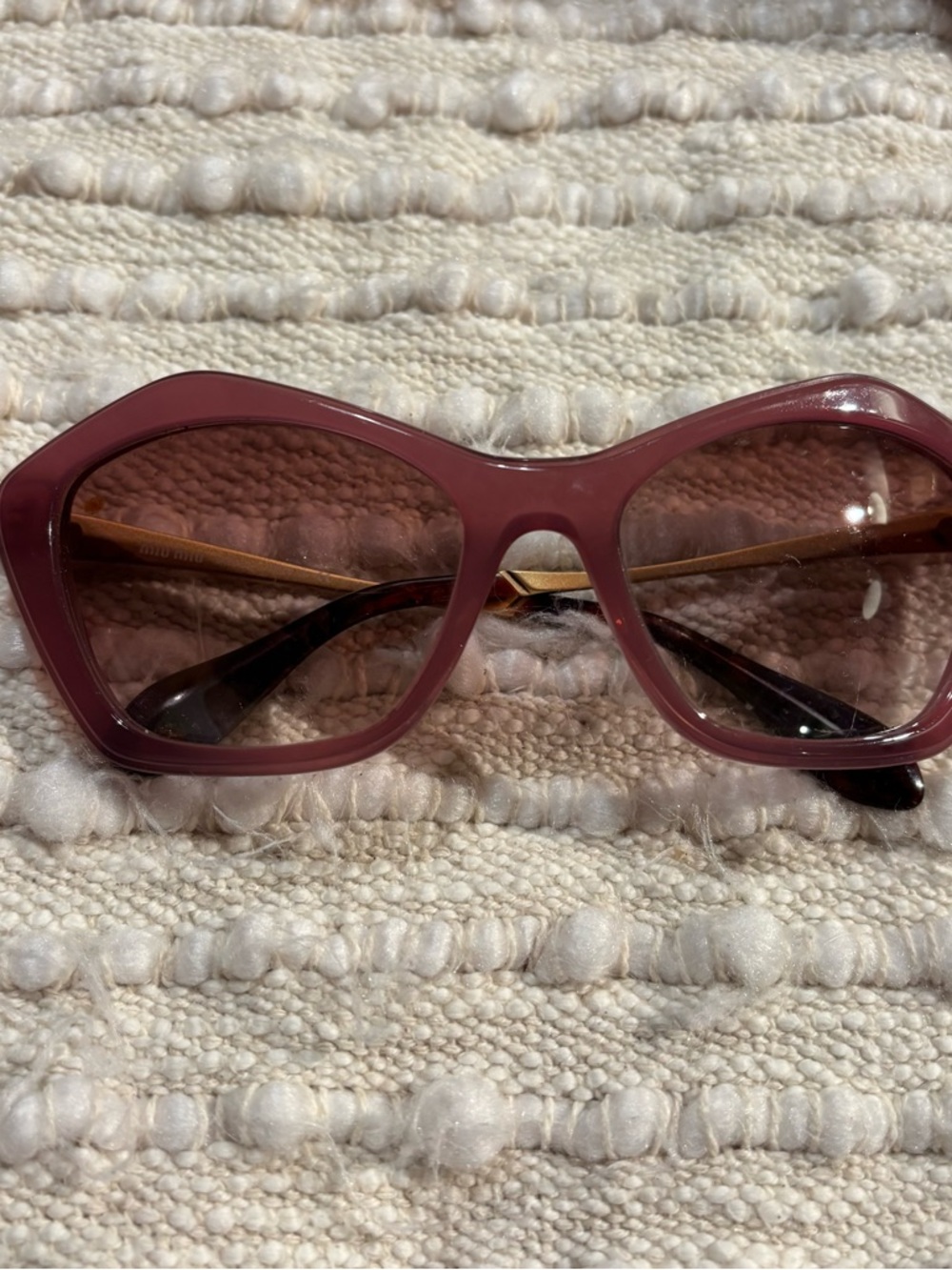 Miu Miu Rose-Pink Geometric Oversized Sunglasses